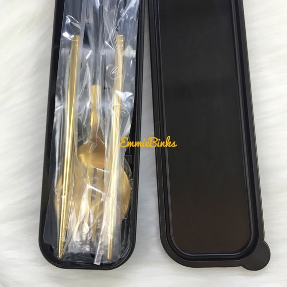 ✨3for$38 New 4pc Stainless Steel Cutlery Set ~ Travel Spoon Fork Chopstick Set - Picture 5 of 11